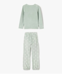 Pyjama en velours à motifs papillons et étoiles fille